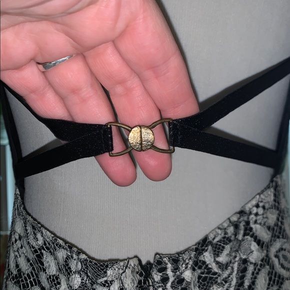 La Perla Elegant Black And White Floral Lace Chemise Style Dress Preloved - Picture 9 of 14